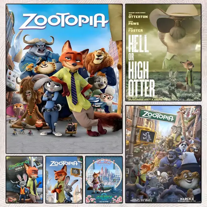 MINISO z-zootopie affiche de dessin animé autocollant Mural amovible auto-adhésif Art