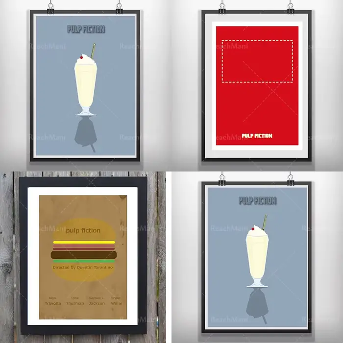 Affiche imprimée de film minimaliste, Pulp Fiction, Film