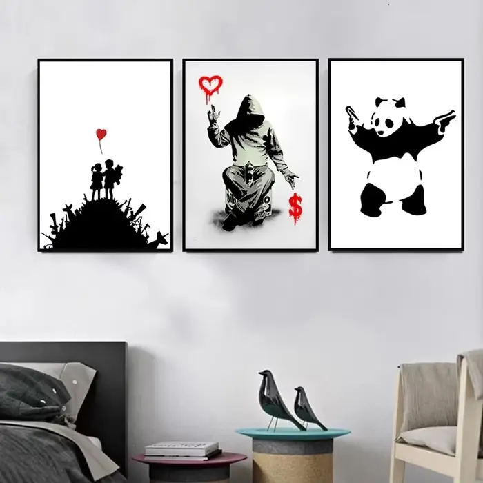 Banksy-Affiche murale avec graffiti