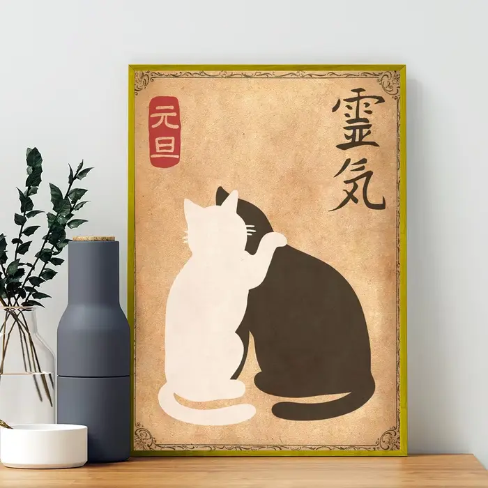 Affiche de chat japonais