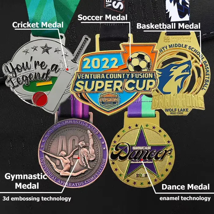 Médailles de Marathon personnalisées danse 3D sport cyclisme