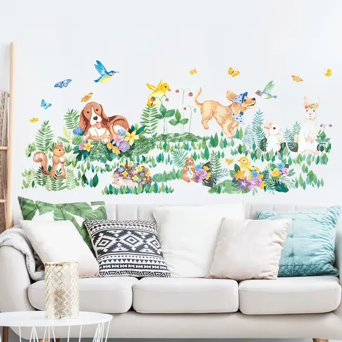 Autocollant Mural de jeu d'animaux de dessin animé