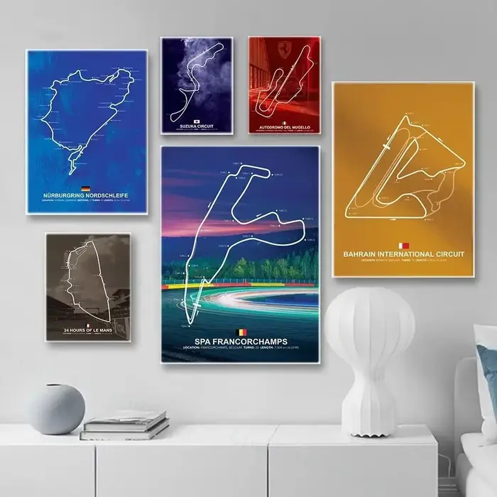 Peinture sur toile du circuit de piste Imola de formule 1