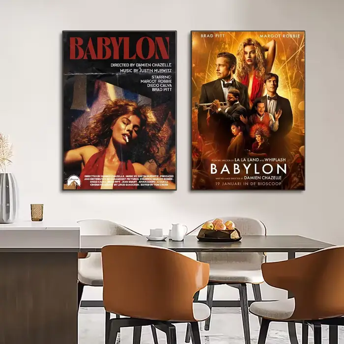 Margot Robbie Babylon affiche HD art collant mur étanche maison salon chambre bar décoration esthétique