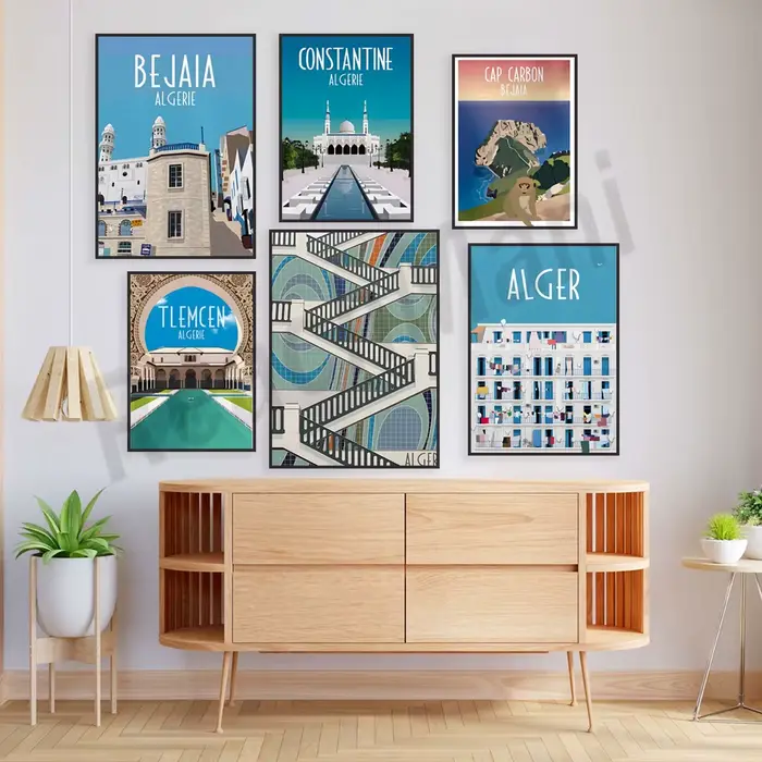 Affiche Algérie, affiche Algiers minimaliste