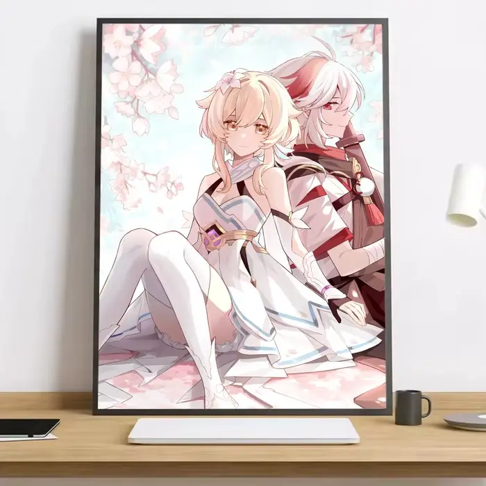 Kazuha – affiche sur toile de calligraphie, peinture: jeu sans plis, imperméable, Durable, décor mur