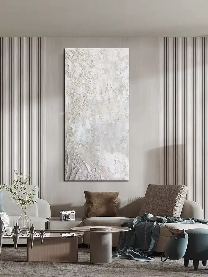 Peinture murale abstraite texturée minimaliste