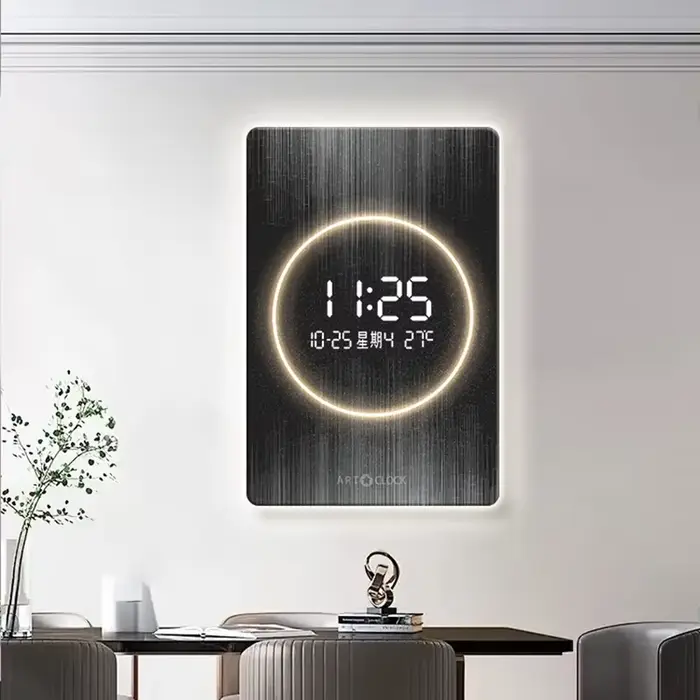 Grande horloge murale moderne à affichage numérique LED, salon, silencieux, art intérieur, montres murales, luxe, décoration de la maison