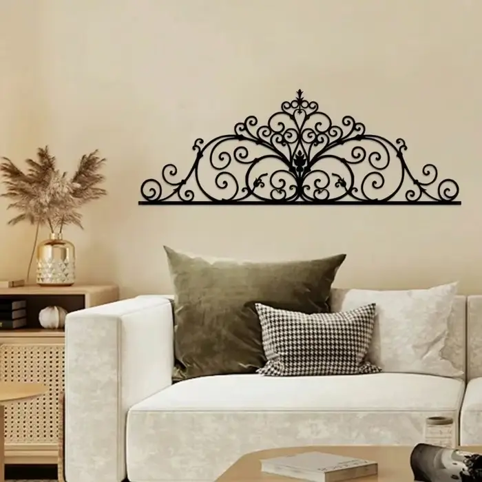 Décoration murale en métal bohème, motif floral découpé au laser pour salon, chambre, porte, accents