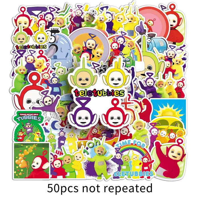 50 autocollants de dessins animés Teletubbies, créatifs, exquis, mignons, pour ordinateurs portables