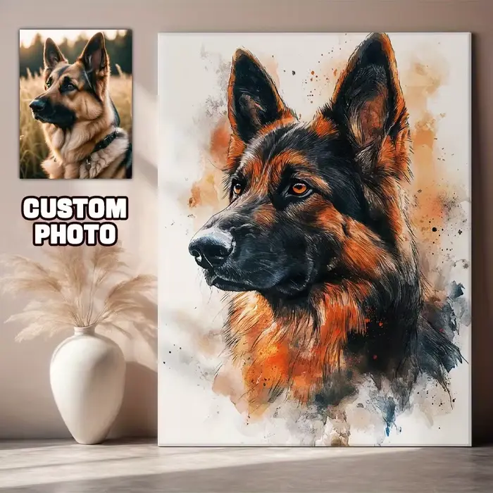 Peinture sur toile aquarelle personnalisée - Décoration murale