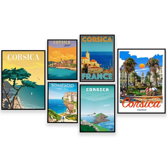 Bonifacio Corsica, Impression d’affiche de voyage Corsica