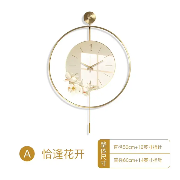 Horloge murale exquise en porcelaine et cristal, style nordique simple, décoration pour salon, artis