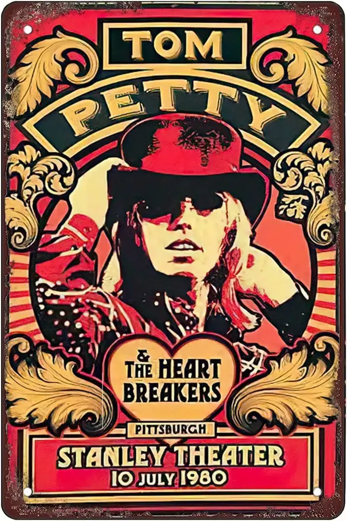 Affiche musicale vintage KOQSNUS de Tom Petty : Plaque en métal pour bars, cafés et maisons. Décorat