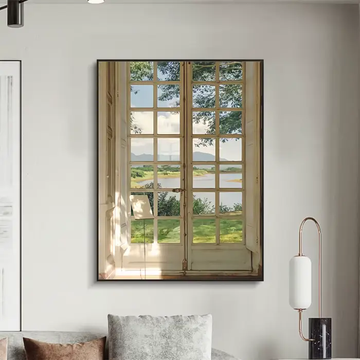 Affiche murale d'art de paysage vert pour fenêtres