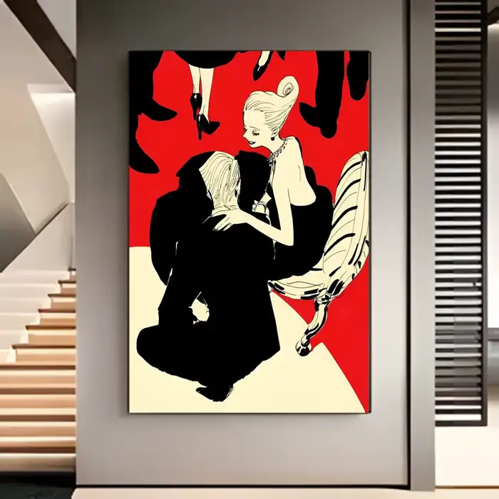Affiche murale vintage romantique d'anime V-Veil, impression décorative pour chambre d'enfant, style