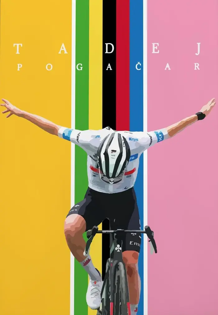 Affiches de Champion du monde de cyclisme Tadej Pogacar, imprimés de sport, Mathieu Van Der Poel, pe