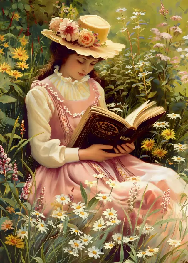 Vintage femme lecture odeur Roses Portrait toile peinture impression mur Art photo pour salon décor
