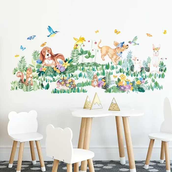 Autocollant Mural de jeu d'animaux de dessin animé