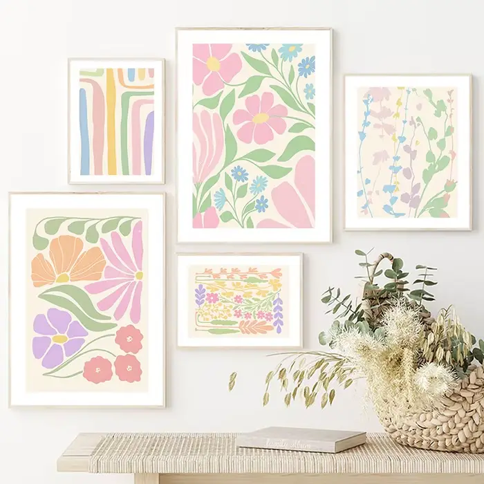 Toile d'art mural avec fleurs fraîches