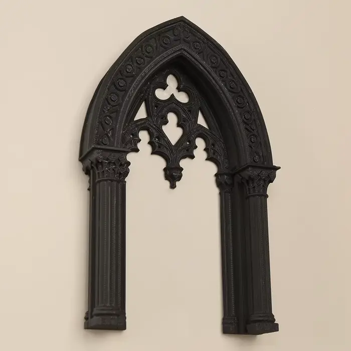 Cadre décoratif mural en arche double colonne de style gothique transfrontalier pour décoration murale d'intérieur
