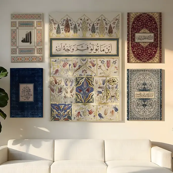 Décoration murale sur toile avec cadre intérieur