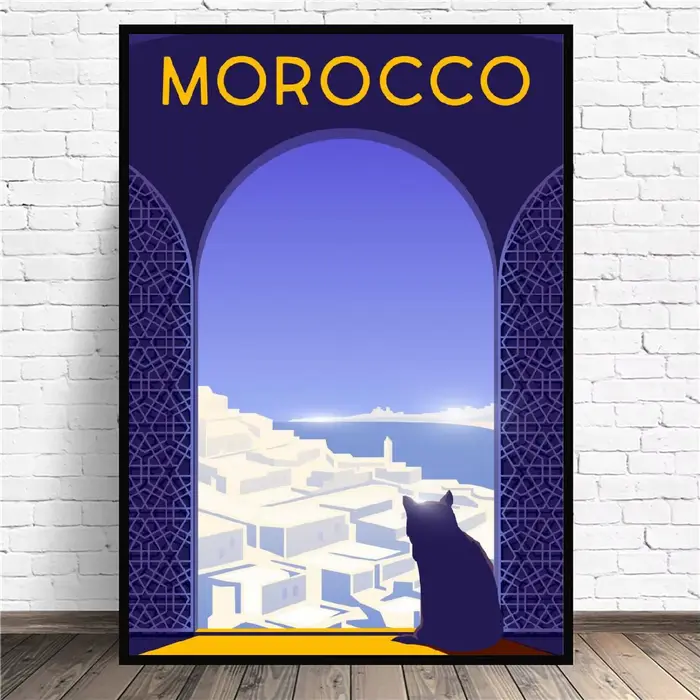 Affiche sur toile d'art de voyage marocain