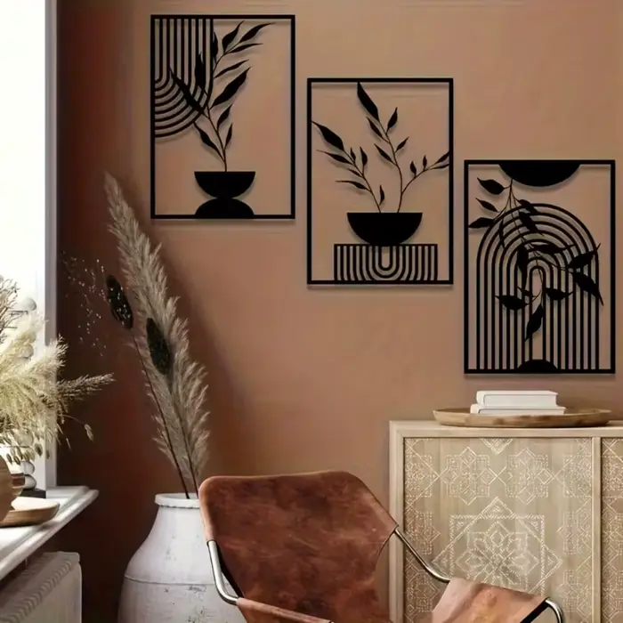 Décoration murale en métal noir