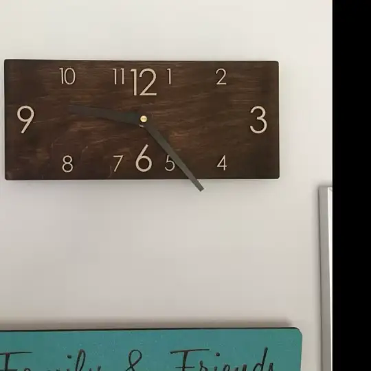Rétro créatif rectangulaire en bois horloge murale maison salon bureau décoration montre