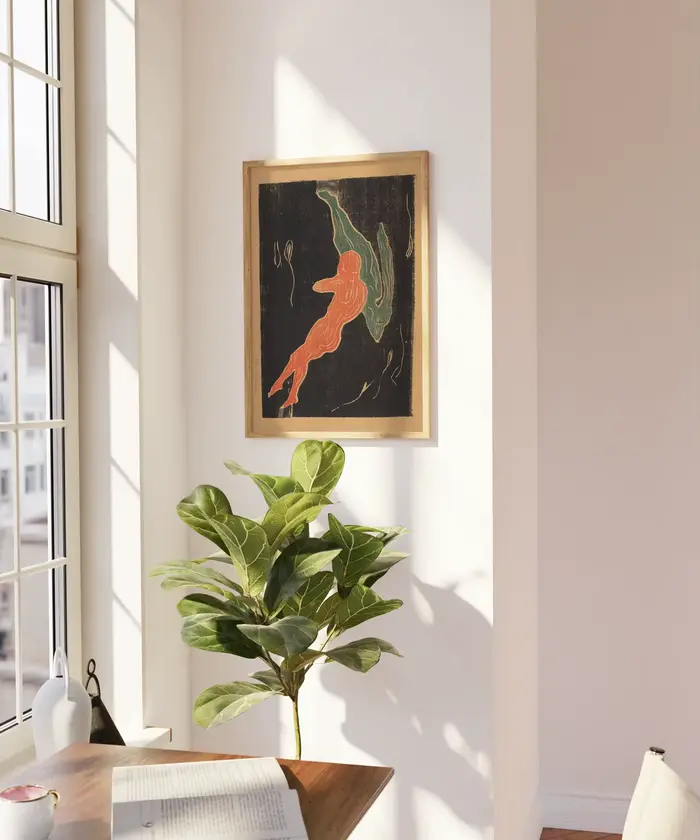 Impression « Rencontre dans l'espace» d'Edvard Munch – Affiche de reproduction en xénonycheutre « Amoureux cosmiques expressionnistes»