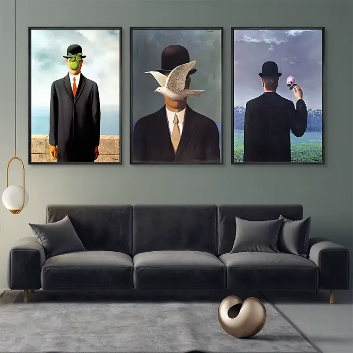 Rene Magritte-Peinture sur Toile avec Surréalisme