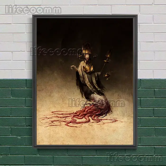 Affiche et imprimés d'art de personnage fantôme de l'enfer, esprit maléfique, sorcière, peinture sur