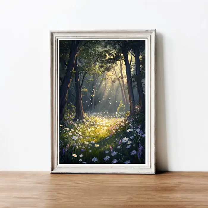 Peinture à l'huile Vintage montagnes rivières forêt fleurs et paysage affiche toile Art imprime maison chambre mur photo décor cadeau