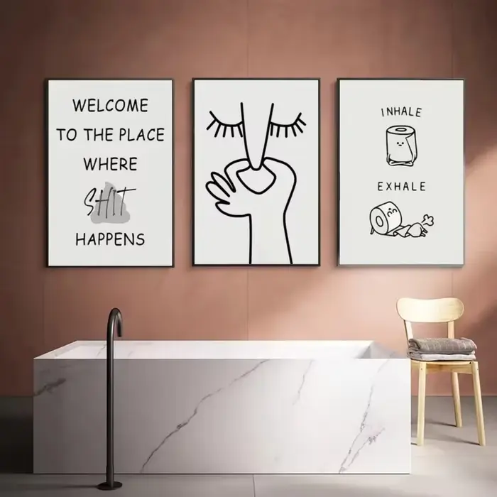 Affiche de salle de bain humoristique et amusante