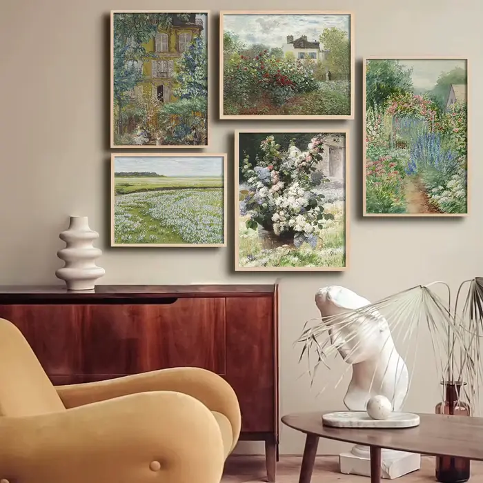 Affiche sur toile de peinture à l'huile vintage pour jardin d'été