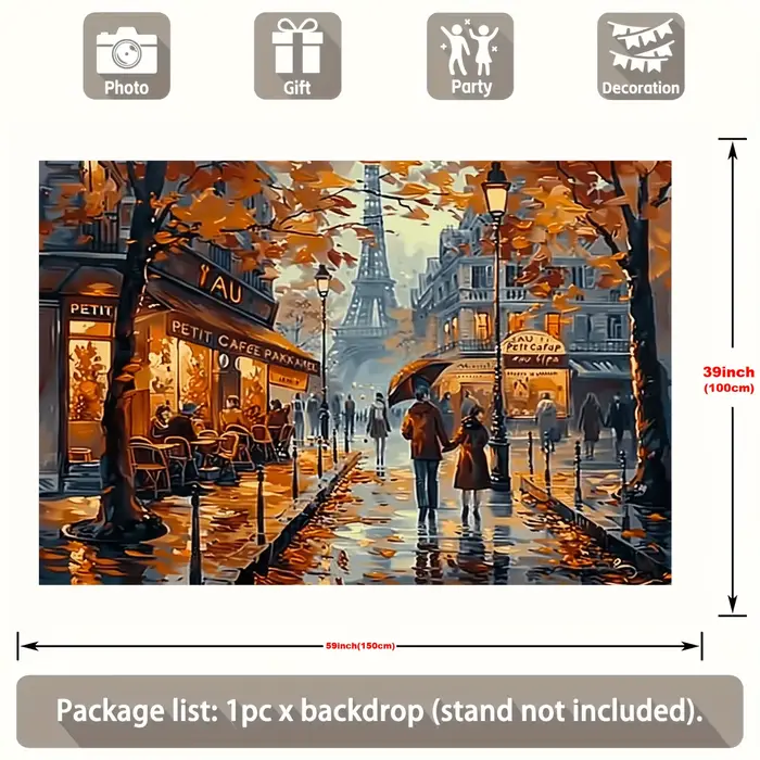 Art mural de la scène de rue d'automne de Paris