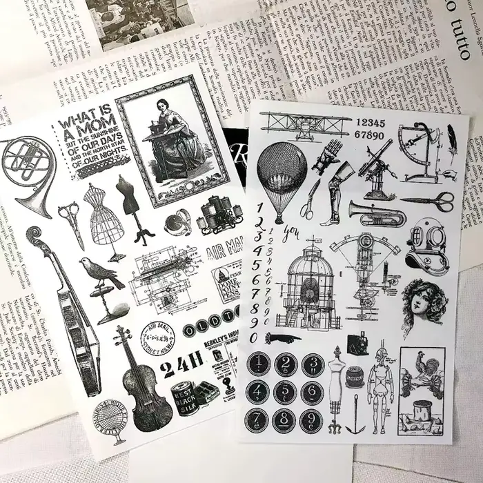 Autocollants vintage pour collage rétro