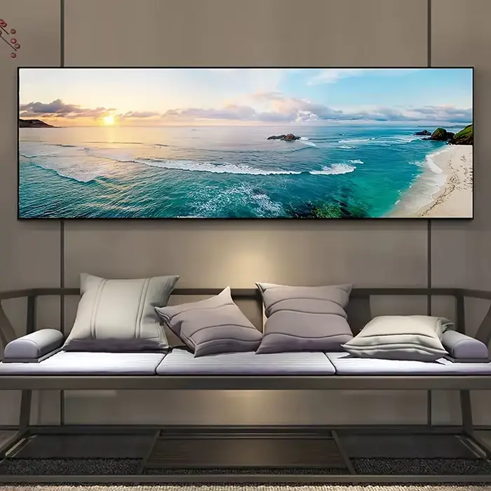 Toile d'art de mer de paysage naturel de grande taille