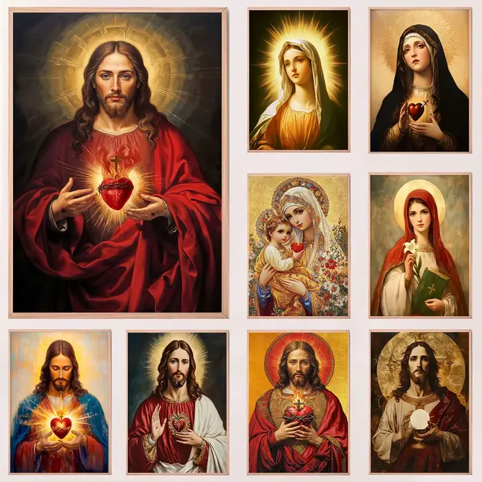 Affiches et impressions d'art du Sacré-Cœur de Jésus chrétien