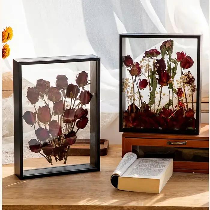 Boîte d'ombre en bois transparente profonde