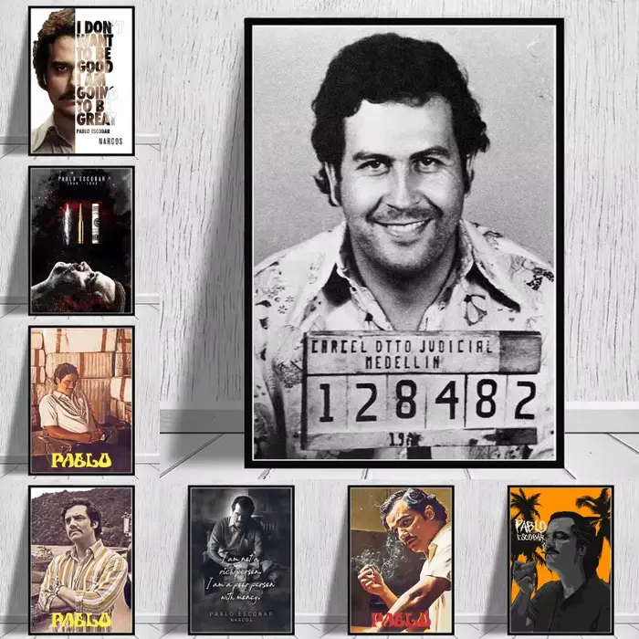 Affiche murale du seigneur Pablo Escobar Narcos Mugshot
