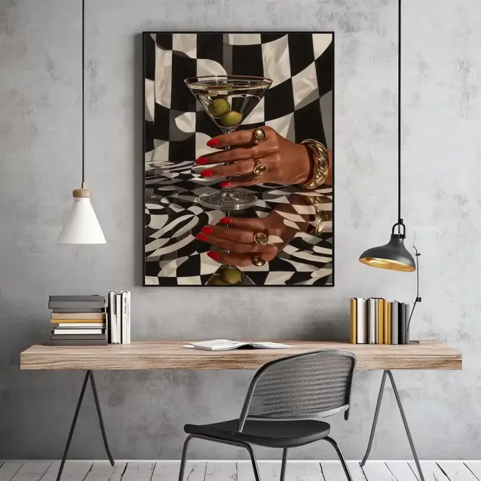 Art mural rétro Martini