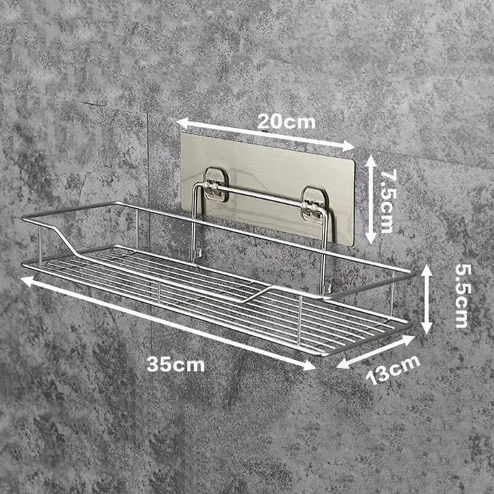 Étagère de rangement murale suspendue en acier inoxydable, sans poinçon, pour cuisine, salle de bain