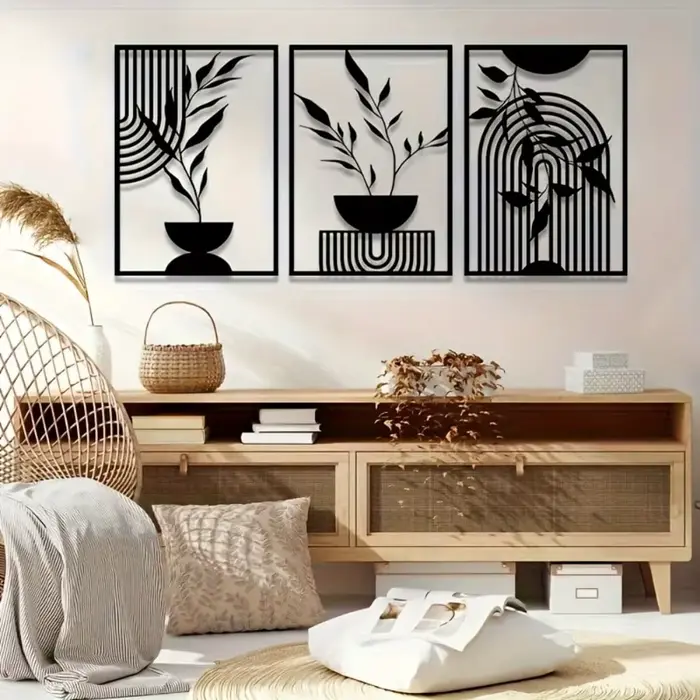 Décoration murale en métal noir