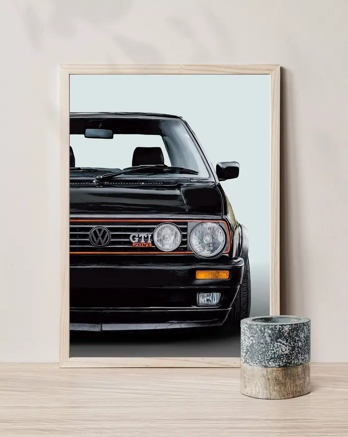 Ensemble d'affiches de supercars VW Golf GTI, impressions sur toile, images d'art murales pour salon
