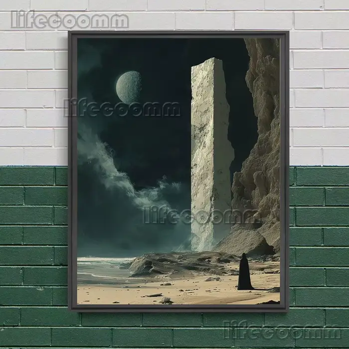 Toile d'art mural Vintage plage des morts et terre de rien, peinture sur toile, affiche d'art gothiq