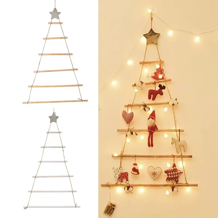 Arbre de noël en bois à suspendre au mur