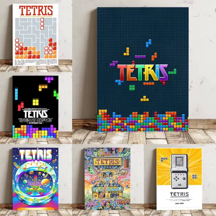 Affiche de bloc de jeu t-tris