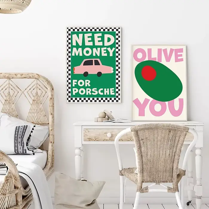 Affiche de citation artistique couleur alimentaire