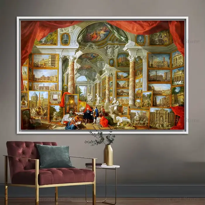 Peinture à l'huile sans cadre du Panthéon de la Rome antique